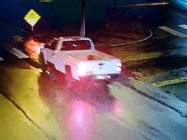 The white truck believed to be in connected to an explosion in Lawrenceville on Sun., Jan. 3 - PHOTO: COURTESY OF PITTSBURGH POLICE