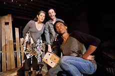 From left: Laurie Klatscher, Alec Silverblatt and Siovhan Christensen in Quantum’s Chickens in the Yard - PHOTO BY HEATHER MULL