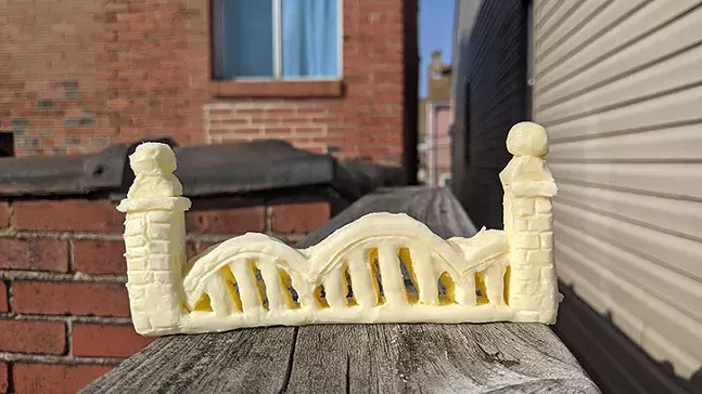 Maggie Weavers Butter Sculpture from Pittsburgh's 16th Street Bridge - CP PHOTO: MAGGIE WEAVER
