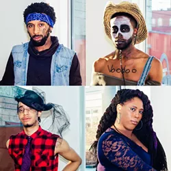 Portraits from the ball (clockwise from top left): John Easter, a.k.a. Dezmanian; - Duane Binion, a.k.a. Naheen Cavalleri; Summer Elite; and Julian McClain, a.k.a. Julian 007 - PHOTOS BY SARAH HUNY YOUNG