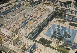 1964 architectural rendering of architect Harrison & Abramovitz’s Panther Hollow Project by Robert Schwartz - IMAGE COURTESY OF CARNEGIE MELLON UNIVERSITY ARCHITECTURE ARCHIVES