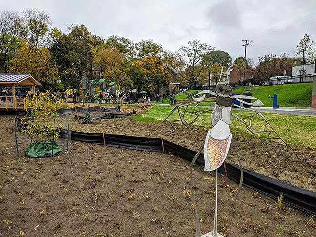 Public art bug sculpture in Wightman Park, Squirrel Hill - CP PHOTO: AMANDA WALTZ