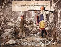 "The Capture of John Brickell," a diorama in the "Captured by Indians" exhibit - PHOTO COURTESY OF THE FORT PITT MUSEUM