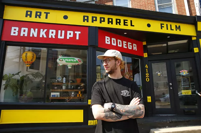 Pat Bruener, owner of Bankrupt Bodega, poses for a portrait outside of the shop. - CP PHOTO: JARED WICKERHAM