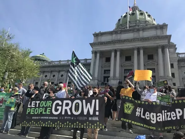 Rally for marijuana legalization held on April 20 at Harrisburg Capitol building - CAPITAL-STAR PHOTO BY ELIZABETH HARDISON