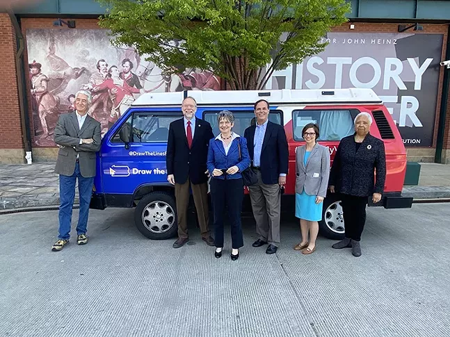 The Great Pennsylvania Voteswagon Tour of 2021 in front of the Heinz History Center - PHOTO: ANNA ADAMS-SARTHOU