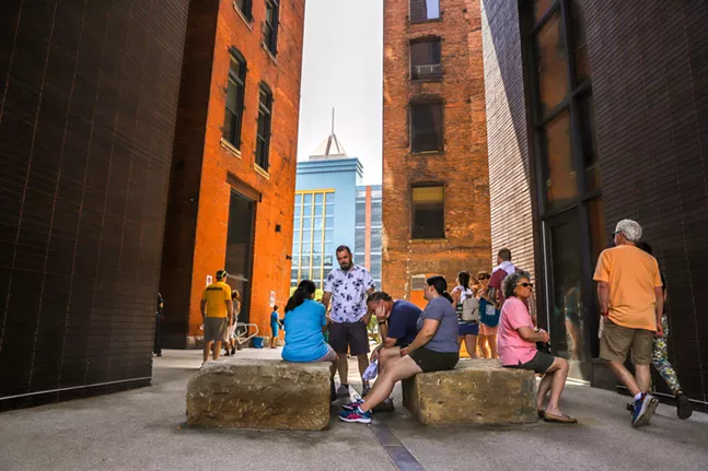 Festival goers rest between lots at the Three Rivers Arts Festival on Sat., June 12, 2021. - CP PHOTO: KAYCEE ORWIG