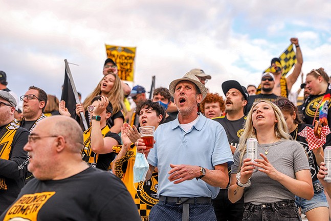 The Steel Army cheers at the Pittsburgh Riverhound. -Photo: KAYCEE ORWIG