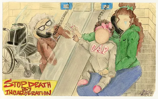 End Death by Incarceration by Angela Hellman, 2020; colored pencil on a manila envelope - PHOTO: COURTESY OF LET’S GET FREE