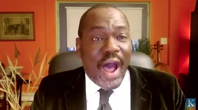 A screencap of Brian Broome after his name is announced as the winner during the Kirkus Reviews live streaming ceremony
