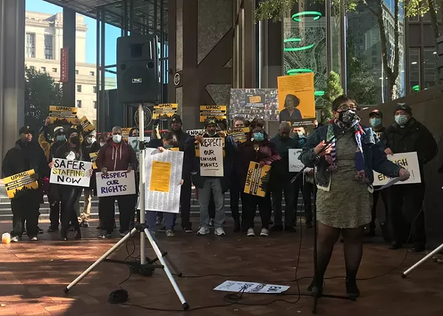 Juilia Centofanti speaks at a press conference in Downtown Pittsburgh on Fri., Nov. 5, 2021. - CP PHOTO: RYAN DETO
