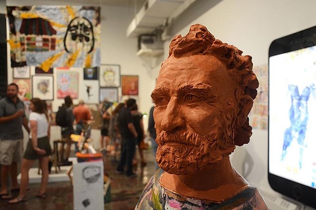 A portion of the 250 pieces of artworks created of late Pittsburgh artist John Riegert for 2016 exhibition at SPACE Gallery - CP PHOTO: STEPHEN CARUSO