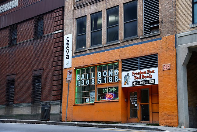 A bail bonds location near the Allegheny County Jail in Pittsburgh - CP PHOTO: JARED WICKERHAM