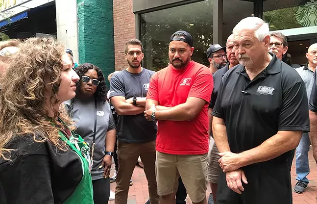 Supporters rally Downtown for reinstatement of fired Starbucks union workers