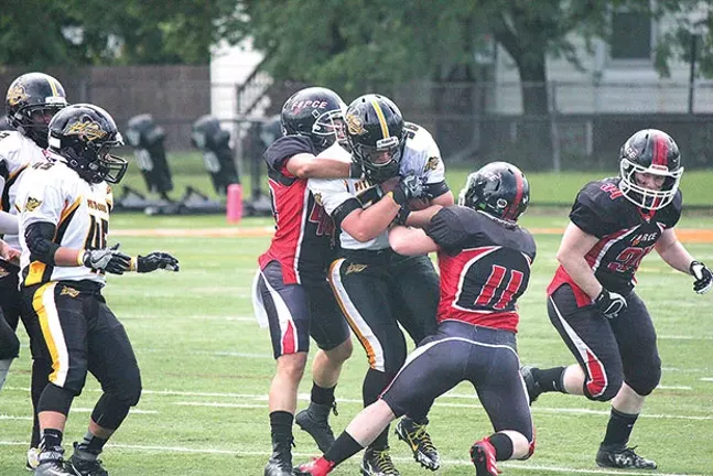 The Pittsburgh Passion saw their championship hopes come to an end with a 45-0 loss to Chicago. - CP PHOTO BY BEN POPE