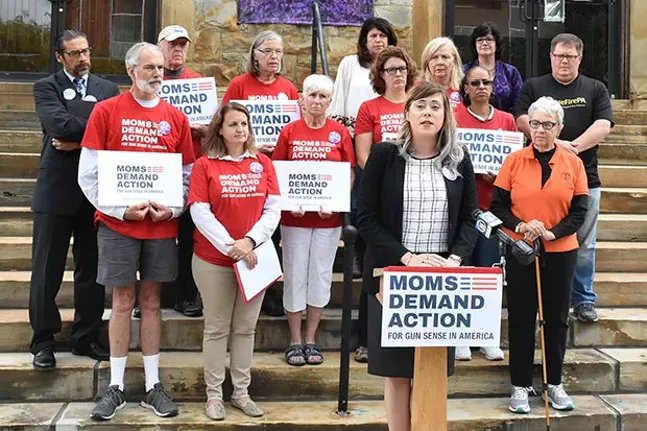 Jenna Paulat, volunteer with the Pennsylvania chapter of Moms Demand Action for Gun Sense in America - CP PHOTO BY JAKE MYSLIWCZYK