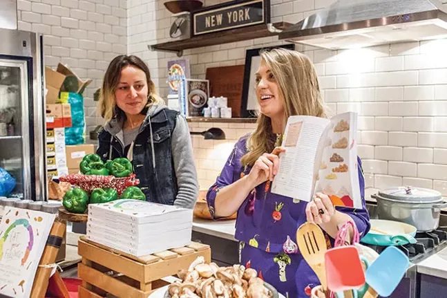 Lindsey Smith (right) with food stylist Quelcy Kogel (left) at a “Taco Party” held Jan. 11, in celebration of the book launch - CP PHOTO BY VANESSA SONG