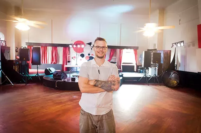 Kevin Saftner, marketing director at Karma nightclub on the South Side, in the ballroom of the former James Street Gastropub and Speakeasy - CP PHOTO BY RENEE ROSENSTEEL