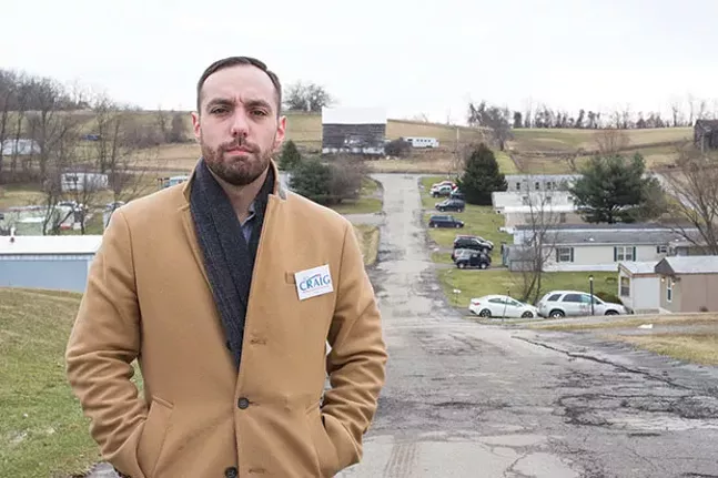 James Craig at Brookhaven Estates, the South Franklin Township trailer park where he spent part of his childhood - CP PHOTO BY JAKE MYSLIWCZYK