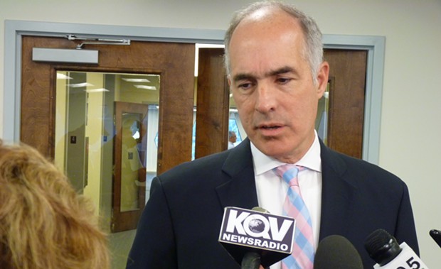 Bob Casey at an event in Pittsburgh - CP PHOTO BY RYAN DETO