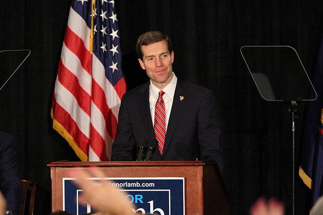 Stumping for congressional candidate Conor Lamb, former Vice President Joe Biden discusses future for young people