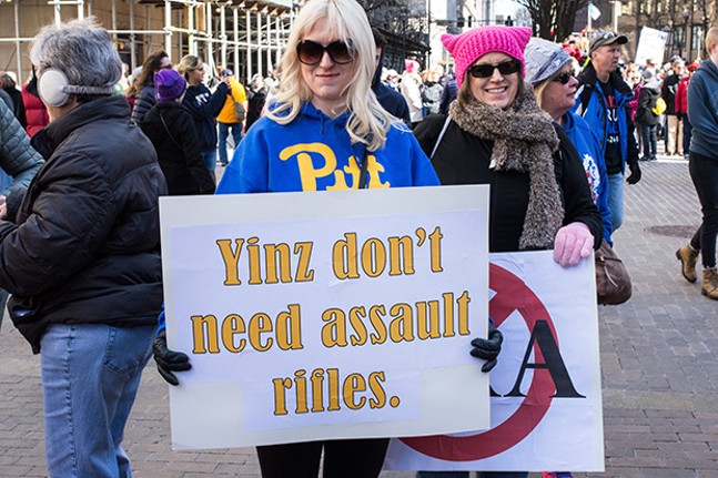 Rally goer at March for Our Lives in Downtown Pittsburgh on March 24 - CP PHOTO BY JAKE MYSLIWCZYK
