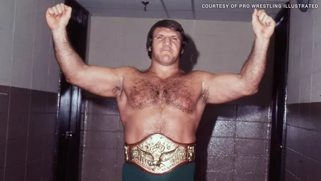 Bruno Sammartino, "the Italian Superman," with his championship belt - PHOTO COURTESY OF PRO WRESTLING ILLUSTRATED