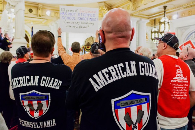 American Guard Members attending Daryl Metcalfe’s pro-gun rally on April 30 - PHOTO COURTESY OF SEAN KITCHEN