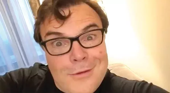 Jack Black wants you to be kind and rewind. - A STILL FROM THE PROMO BLACK CREATED FOR ROW HOUSE CINEMA