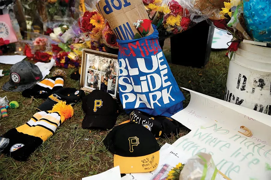 Mementos left at Mac Miller’s memorial at Blue Slide Park - CP PHOTO: JARED WICKERHAM