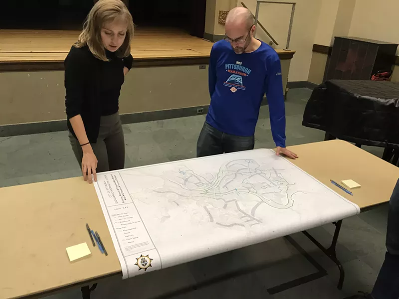 Residents at a bike meeting in East Liberty in October - CP PHOTO: RYAN DETO