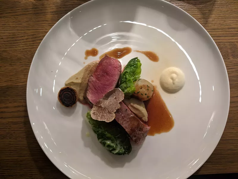 Lamb loin paired with baby gem lettuce and pearl onion - CP PHOTO: MAGGIE WEAVER