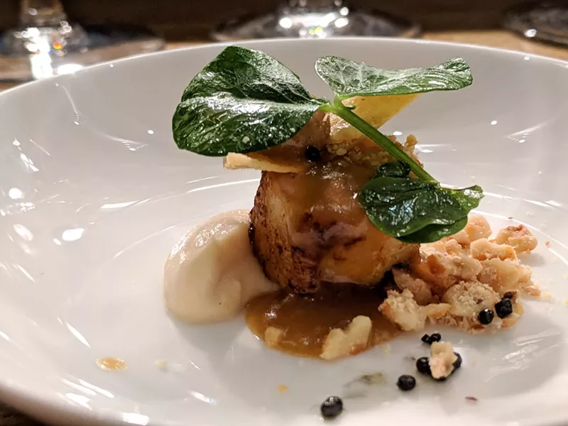Balotine of Amish chicken paired with celeriac puree - CP PHOTO: MAGGIE WEAVER