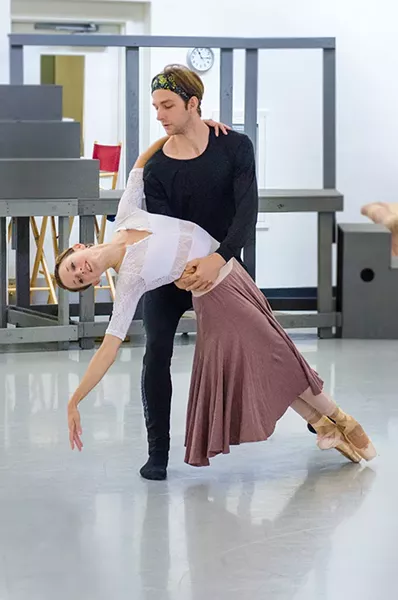 PBT dancers Lucius Kirst and Alexandra Kochis in rehearsal - AIMEE DIANDREA