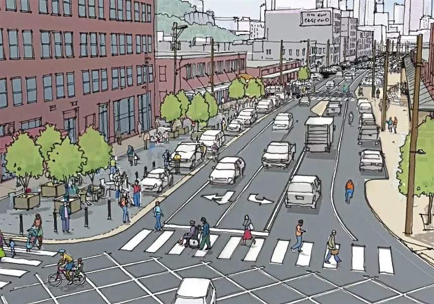 Drawings of Smallman Street redesign - IMAGE COURTESY OF CITY OF PITTSBURGH