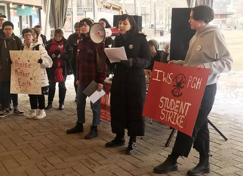Students at the International Women's Strike walkout - CP PHOTO: JANINE FAUST
