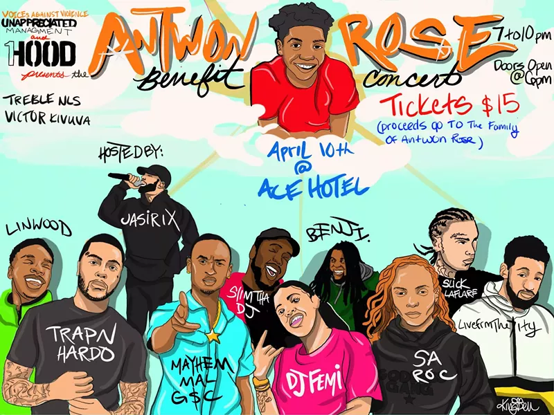 A benefit show for the family of Antwon Rose Jr., hosted by 1Hood - IMAGE: CALEBFERGTHEARTIST