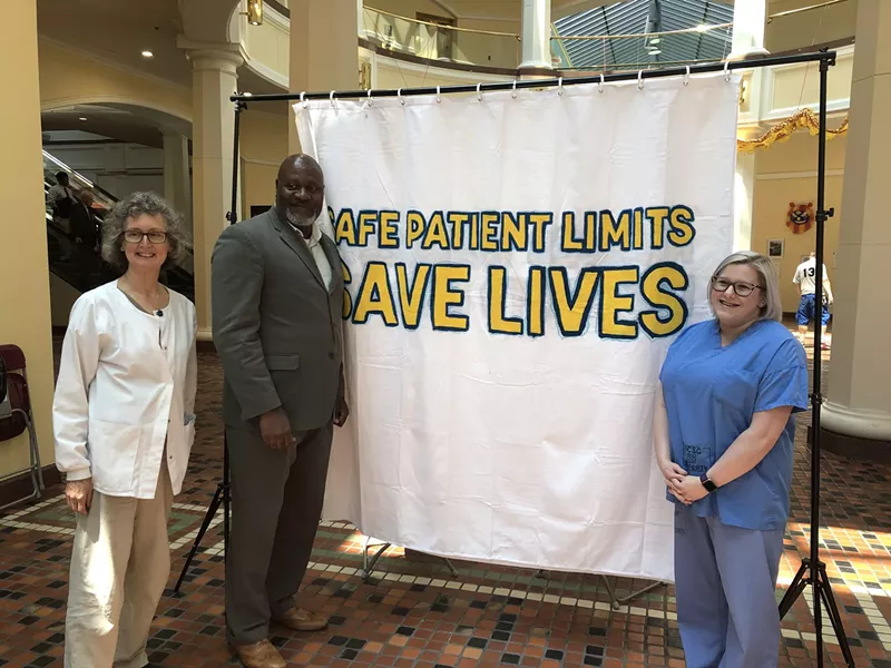 Nurses posting with Pittsburgh state Rep. Jake Wheatley (center) - PHOTO: NURSES OF PENNSYLVANIA