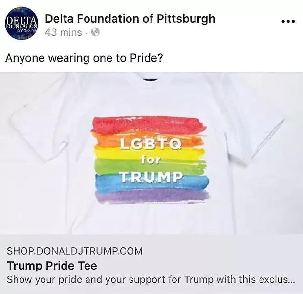 A screenshot of Delta's now-deleted Facebook post