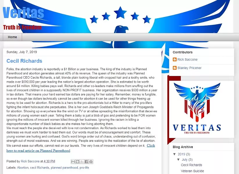 SCREENSHOT FROM COMMENTARY.VERITAS007.COM