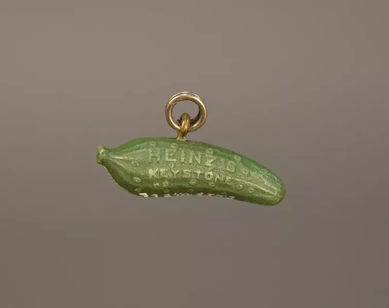 Back when the pickle pin was a pickle watch charm - PHOTO: HEINZ HISTORY CENTER
