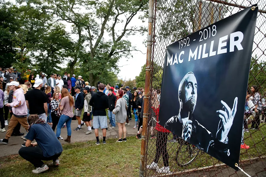 The Mac Miller vigil at Blue Slide Park inside Frick Park on Tuesday, September 11, 2018 - CP PHOTO: JARED WICKERHAM