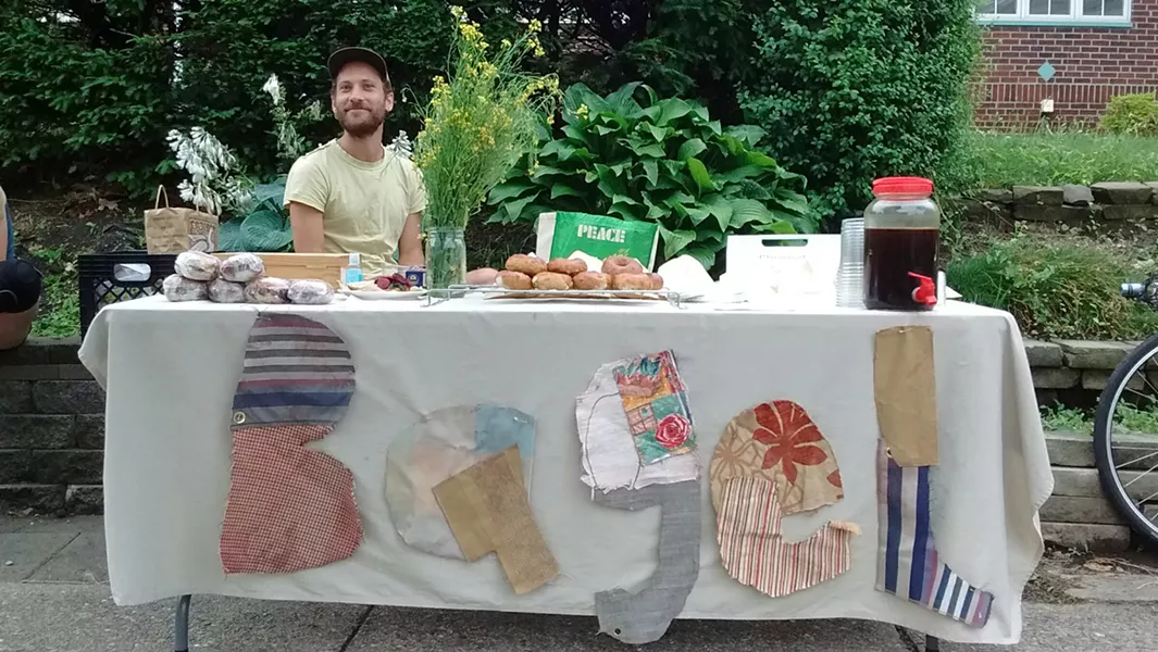 Justin Lubecki at the Friendship Bagel stand - PHOTO COURTESY OF NIN PAULSON