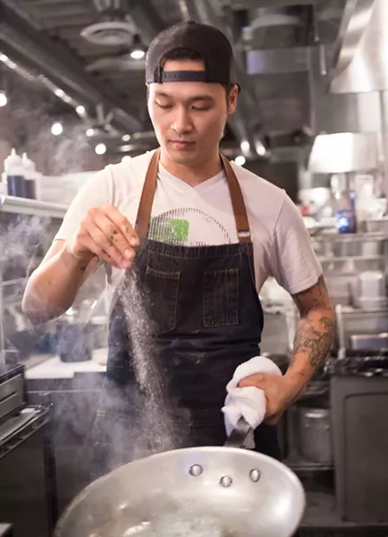 Rafael Vencio at work in Aubergine’s kitchen - PHOTO COURTESY OF CHRIS SPROWLS