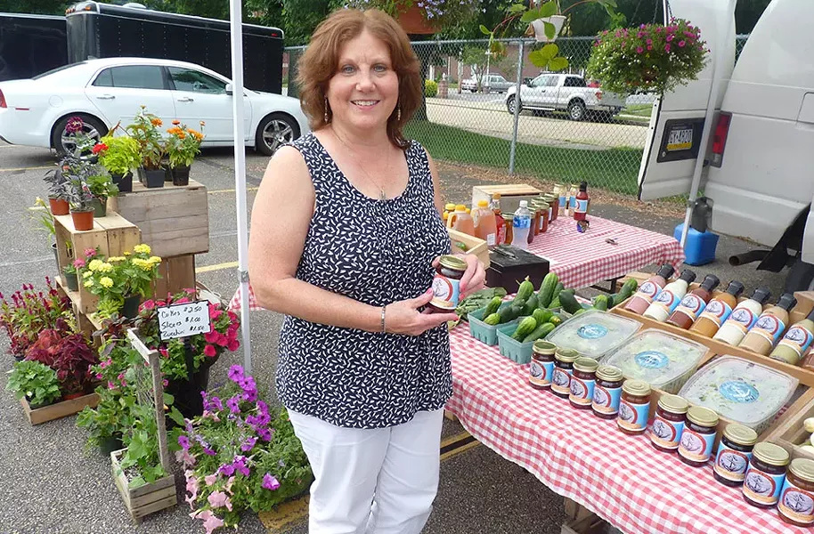 Ford City borough councilor Kathy Bartuccio at the Ford City farmers market in June - CP PHOTO BY REBECCA ADDISON