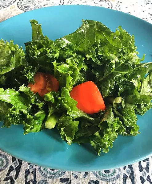 Deeply massaged greens - PHOTO COURTESY OF KELLY ANDREWS