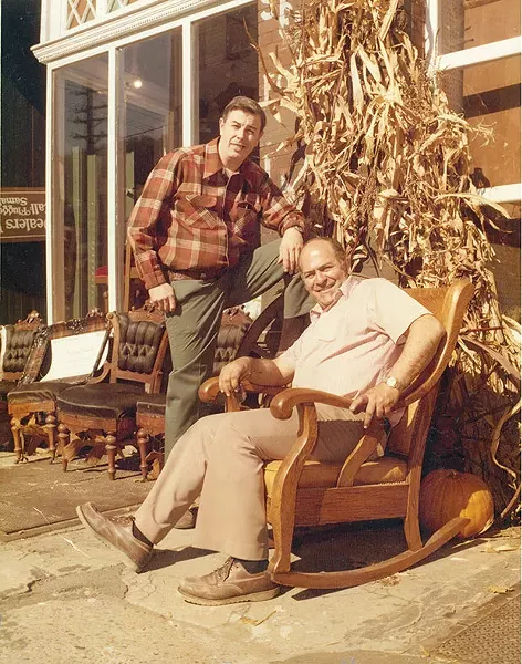 Charlie Samaha (seated) with his friend Fred Flugger on the South Side in this circa-1970s photo - PHOTO COURTESY OF FRED FLUGGER