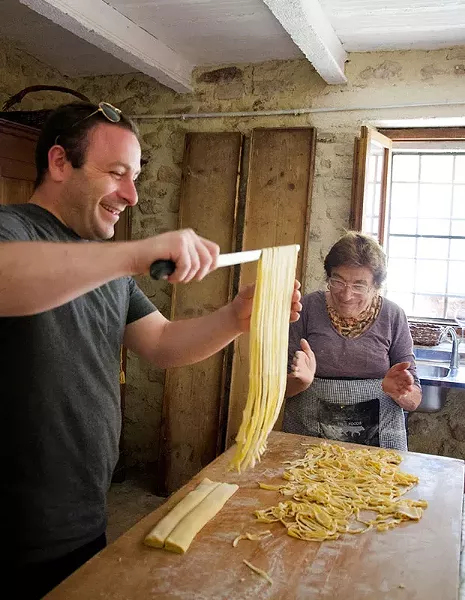 Dave Anoia making pasta in Italy - PHOTO COURTESY OF AIMEE DIANDREA