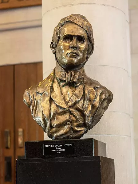 The bust of Stephen Foster inside the Stephen Foster Memorial theater on the University of Pittsburgh campus - CP PHOTO BY ANNIE BREWER