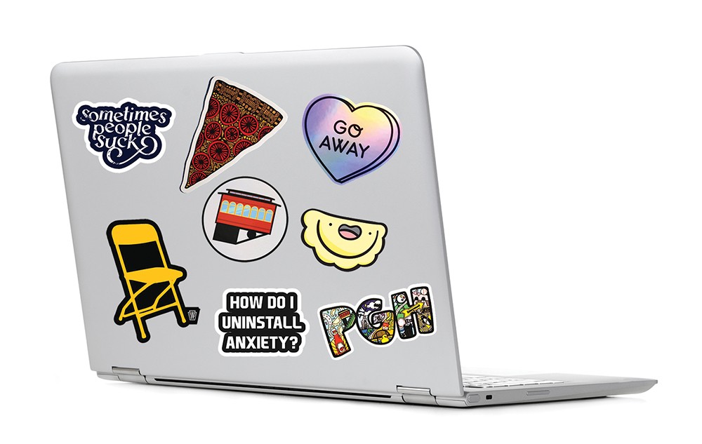 Buy Some Happiness Laptop stickers  and pins for 
